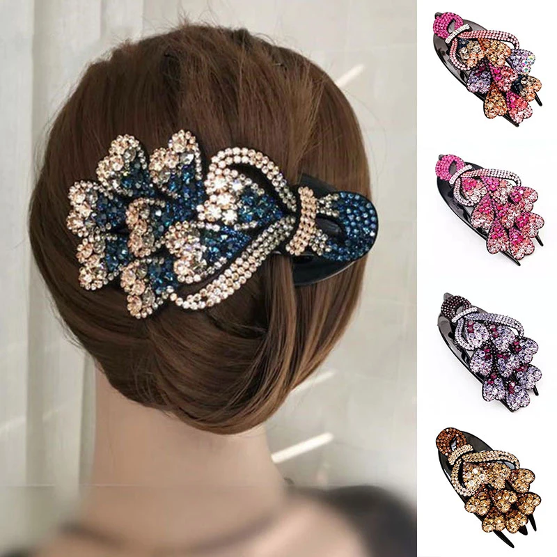 Oversiz Peacock Duckbill Clip Fashion Crystal Rhinestone Hairpin Women Hair clip Rhinestones Flowers Hair Claws Hair Accessories
Oversiz Peacock Duckbill Clip Fashion Crystal Rhinestone Hairpin Women Hair clip Rhinestones Flowers Hair Claws Hair Accessories