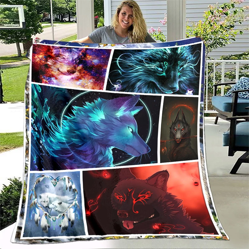 Art Fantasy Wolf Soft Plush Sofa Bed Throwing Cartoon Picnic Blankets Modern Flannel Blanket Gedruckt Bettdecke Geschenk Gift
Art Fantasy Wolf Soft Plush Sofa Bed Throwing Cartoon Picnic Blankets Modern Flannel Blanket Gedruckt Bettdecke Geschenk Gift