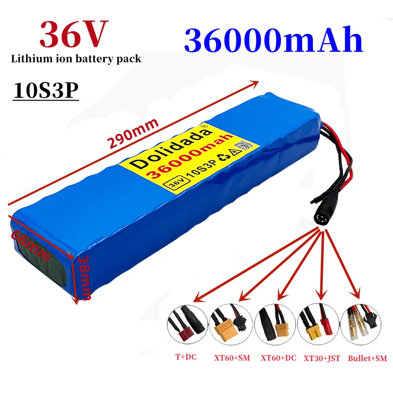 10S3P 36V 36Ah Battery ebike battery pack 18650 Li-Ion Batteries 350W 500W For High Power electric scooter Motorcycle Scooter
10S3P 36V 36Ah Battery ebike battery pack 18650 Li-Ion Batteries 350W 500W For High Power electric scooter Motorcycle Scooter