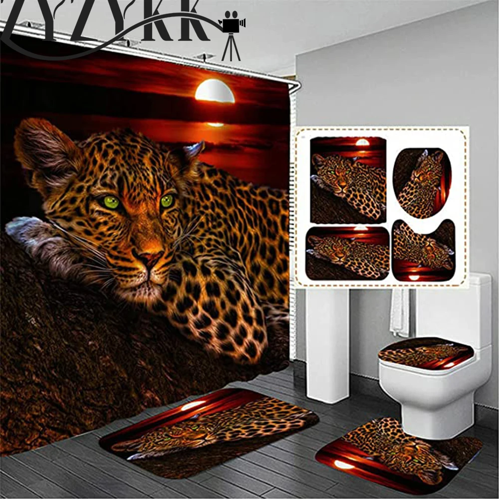 ZYZYKK душевая занавеска в виде Луны с леопардовым гепардом, наборы для ванной, Африканский коврик для унитаза, крышка, ковер, аксессуары, водоо... 
ZYZYKK душевая занавеска в виде Луны с леопардовым гепардом, наборы для ванной, Африканский коврик для унитаза, крышка, ковер, аксессуары, водоо...
