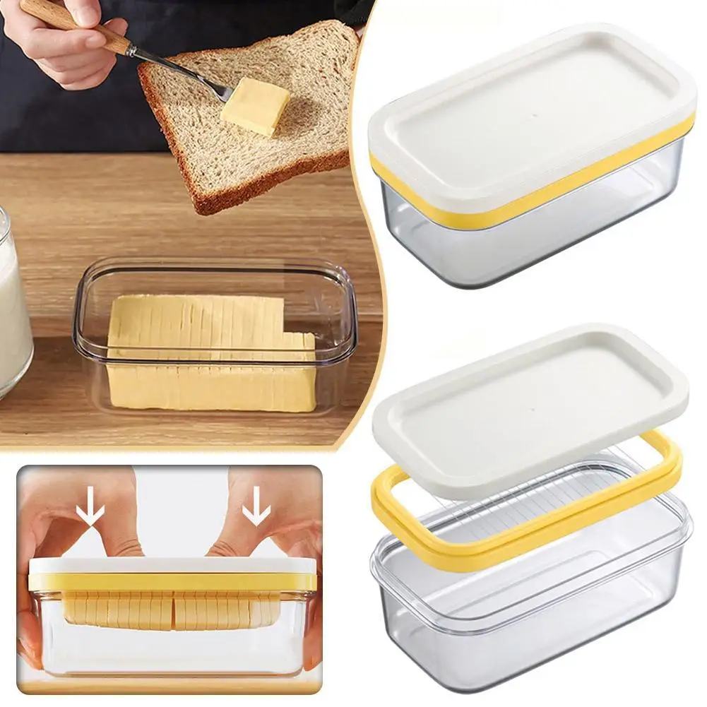 

Butter Cutting Box Rectangle Container Kitchen Refrigerator Food Sealing Storage with Lid Cheese Butter Cutting Machine Keeper