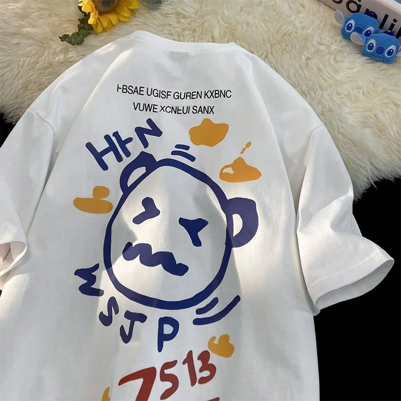 Japanese Funny Cartoon Bear Y2K Print Short Sleeve T Shirts Men Women Summer 100% Cotton Oversized Tops Loose Casual Graphic Tee
Japanese Funny Cartoon Bear Y2K Print Short Sleeve T Shirts Men Women Summer 100% Cotton Oversized Tops Loose Casual Graphic Tee