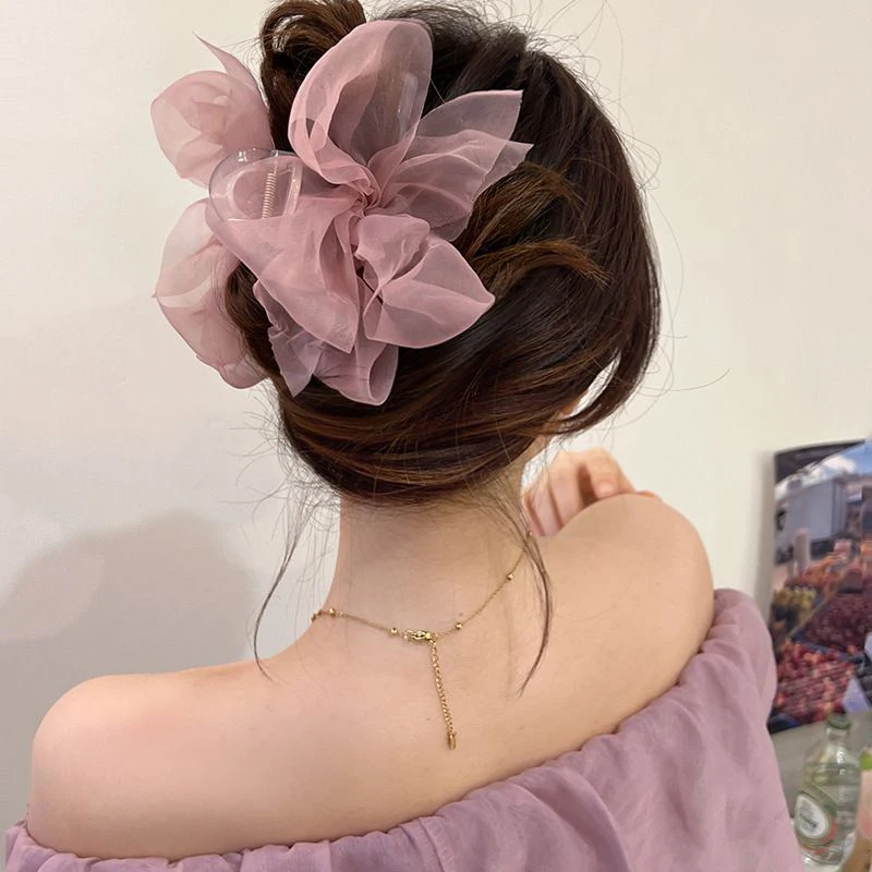 Fashion Elegant Mesh Tulle Large Bow Grip Clip Ponytail Braid Hair Claw Clip Hair Clip for Women Hair Accessories Gift Headdress
Fashion Elegant Mesh Tulle Large Bow Grip Clip Ponytail Braid Hair Claw Clip Hair Clip for Women Hair Accessories Gift Headdress