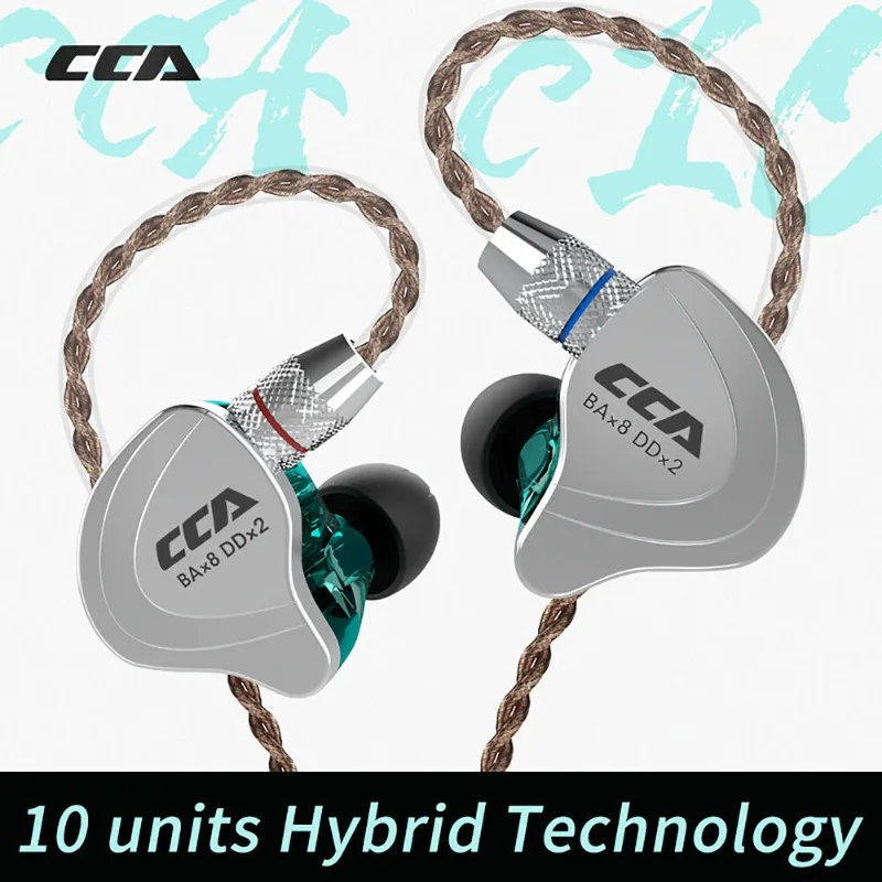 

Внутриканальные наушники CCA C10, гибридные Hi-Fi наушники-вкладыши с шумоподавлением, с проводным микрофоном, для геймеров, 4BA + 1DD