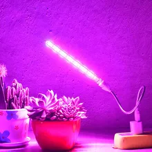 VnnZzo LED Full Spectrum Plant Lamp USB Grow Light Flexible LED Growth Light Phyto Lamp Flower Seedling Hydroponic Lighting