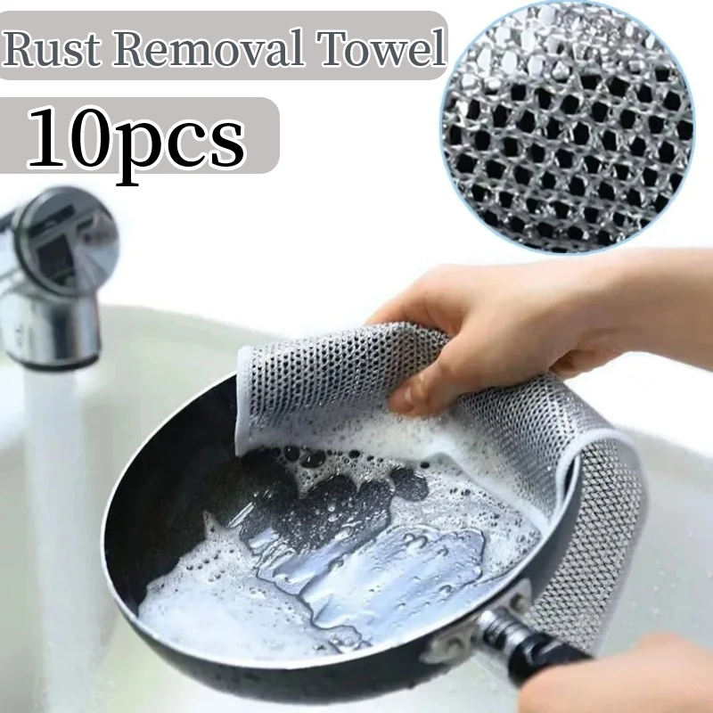 Rust Removal Cleaning Cloth Kitchen Magic Dishwashing Towel Steel Wire Cleaning Rag Microwave Stove Clean Tools Dish Cloth
Rust Removal Cleaning Cloth Kitchen Magic Dishwashing Towel Steel Wire Cleaning Rag Microwave Stove Clean Tools Dish Cloth