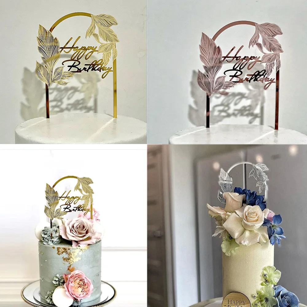 Laser Engraved Happy Birthday Cake Topper golden arch leaves acrylic Cake Toppers Decoration kids birthday party Baking Supplies
Laser Engraved Happy Birthday Cake Topper golden arch leaves acrylic Cake Toppers Decoration kids birthday party Baking Supplies