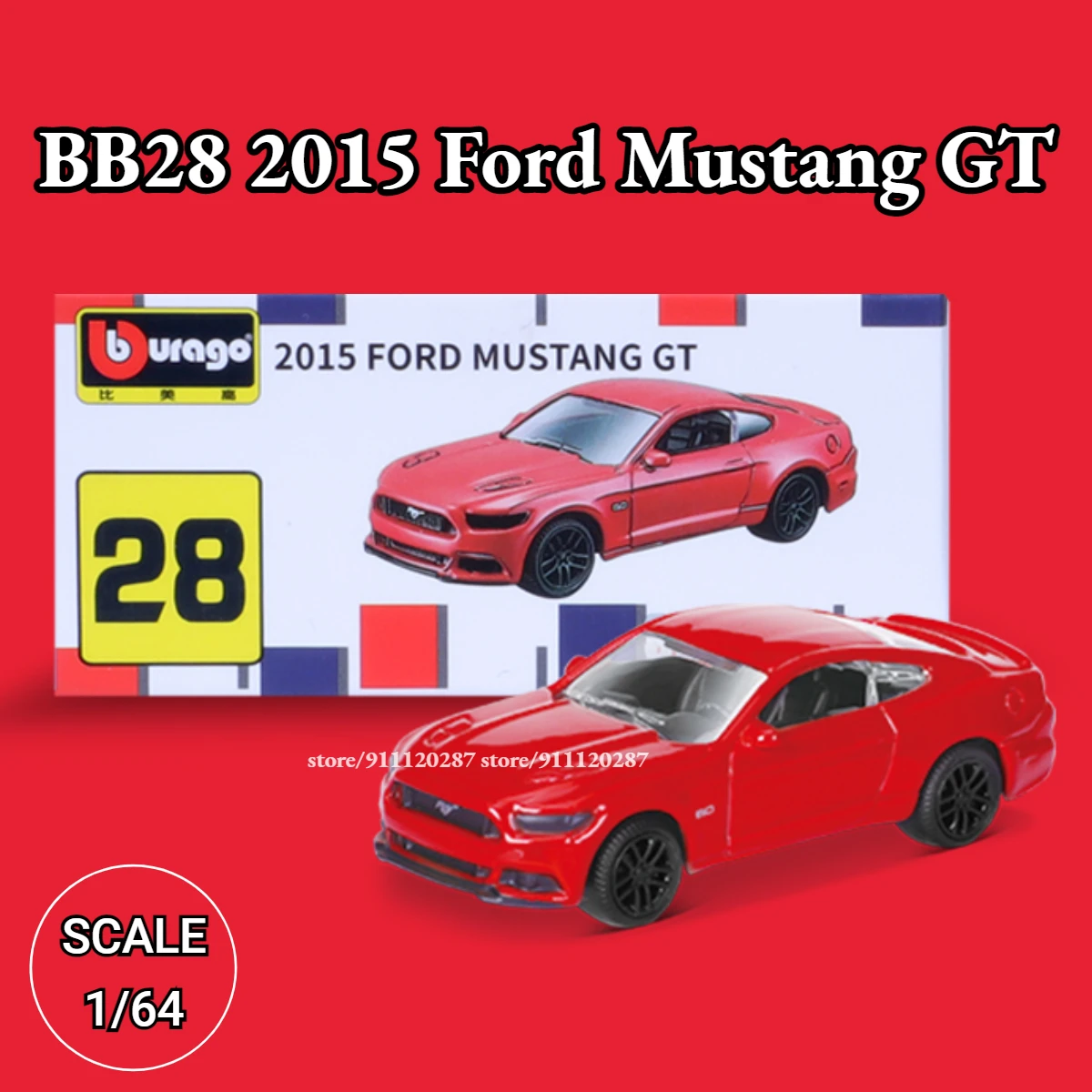 Bburago 1:64 Mini Car Model Miniature, BB28 2015 Ford Mustang GT Scale Diecast Vehicle Collection Toy for Boy
Bburago 1:64 Mini Car Model Miniature, BB28 2015 Ford Mustang GT Scale Diecast Vehicle Collection Toy for Boy