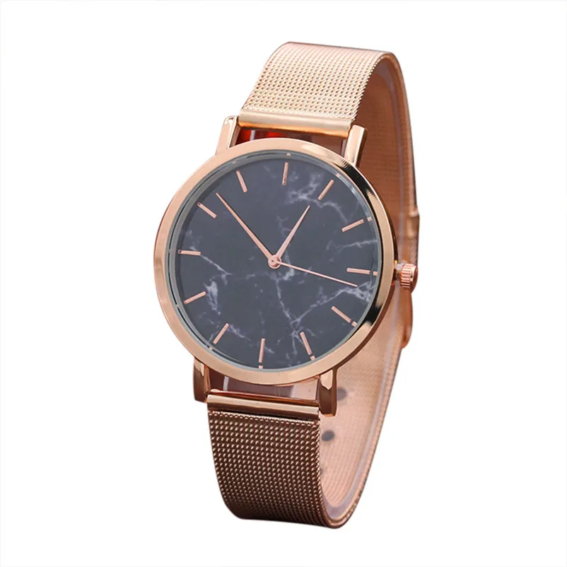 

NO.2-A1061 Marble Surface Stainless Steel Band Quartz Movement Wrist Watch Selling fashion watch