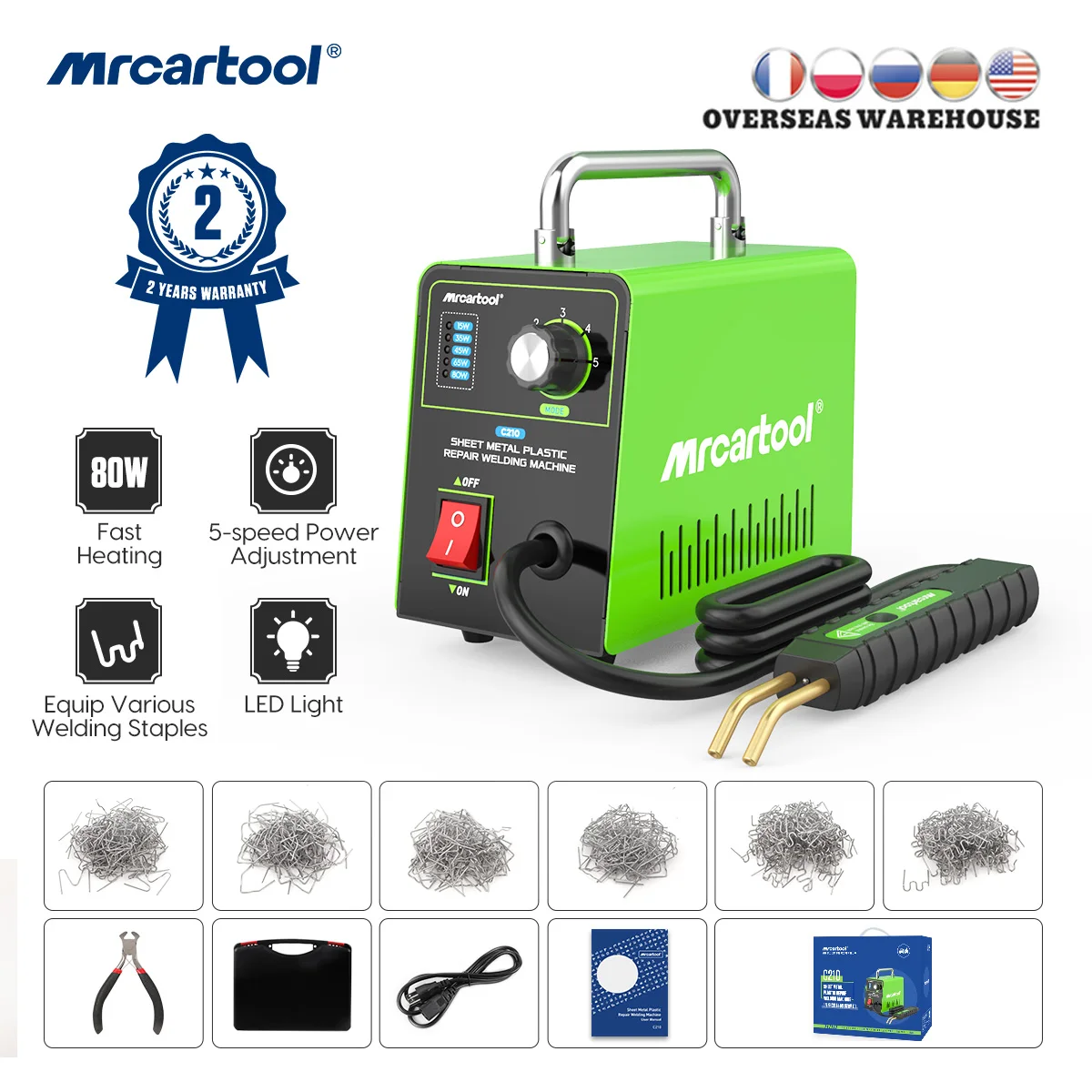 MR CARTOOL C210 80W 220V/110V Plastic Repair Welding Machine Automobile Plastic Body Repair Tool Hot Staplers Plastics Welder
MR CARTOOL C210 80W 220V/110V Plastic Repair Welding Machine Automobile Plastic Body Repair Tool Hot Staplers Plastics Welder