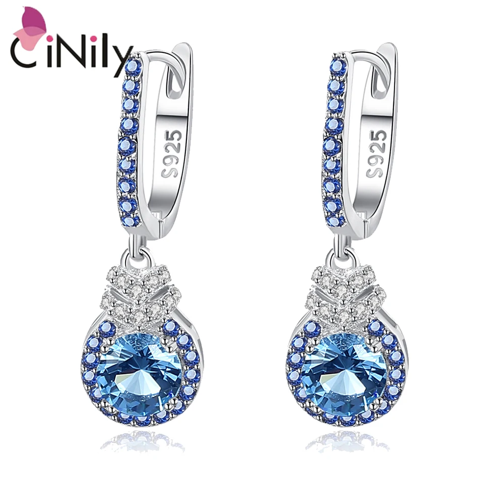 CiNily Blue Hoop Earrings WIth Zircon 100% 925 Sterling Silver Drop Water Shape Earring For Women Dating Party Sapphire Jewelrys 
CiNily Blue Hoop Earrings WIth Zircon 100% 925 Sterling Silver Drop Water Shape Earring For Women Dating Party Sapphire Jewelrys