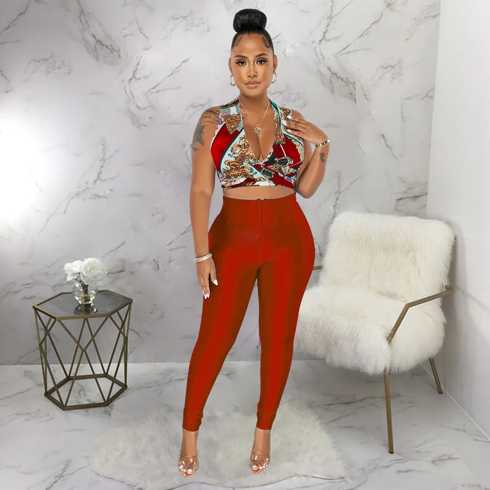 Women's Sports Casual Two-piece Sexy Deep V-neck Lace Up Top Pencil Pants Two-piece Women's
Women's Sports Casual Two-piece Sexy Deep V-neck Lace Up Top Pencil Pants Two-piece Women's