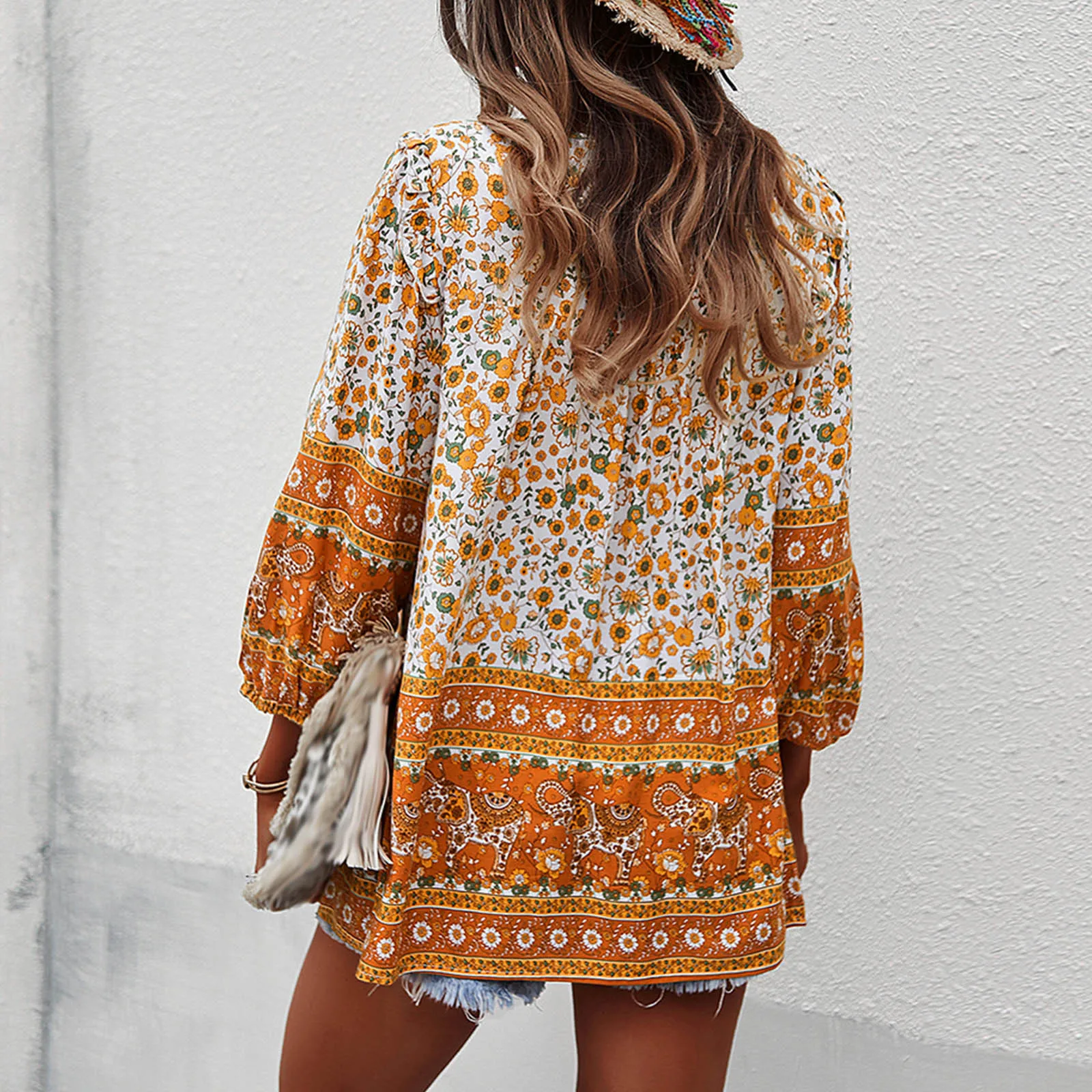 Женский Повседневный богемный топ с V-образным вырезом, свободная пляжная рубашка с длинным рукавом и цветочным принтом, тренировочные футб...
Женский Повседневный богемный топ с V-образным вырезом, свободная пляжная рубашка с длинным рукавом и цветочным принтом, тренировочные футб...