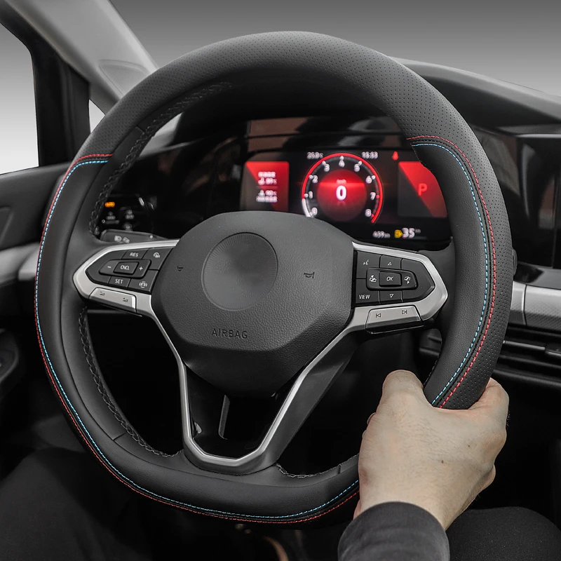 Car Steering Wheel Cover for Volkswagen Golf 6 7 8 Touareg C-TREK Passat Tharu Tiguan Teramont Sharan PHIDEON CC Transporter
Car Steering Wheel Cover for Volkswagen Golf 6 7 8 Touareg C-TREK Passat Tharu Tiguan Teramont Sharan PHIDEON CC Transporter