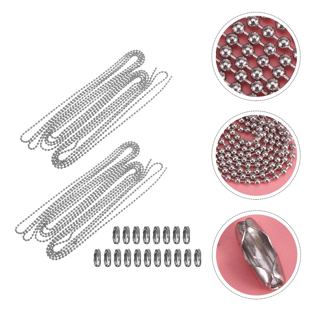 2 Sets Dog Tag Bead Necklace Chain Stainless Zipper Bracelets Connectors Jewlery Beads Steel Metal Chains Roll
2 Sets Dog Tag Bead Necklace Chain Stainless Zipper Bracelets Connectors Jewlery Beads Steel Metal Chains Roll