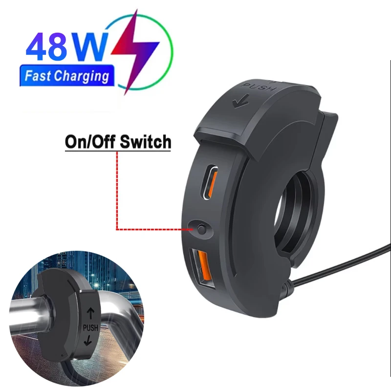 48 Вт мотоциклетное быстрое зарядное устройство USB, водонепроницаемая розетка с портом для сотового телефона типа C, розетка с переключателем/светодиодной подсветкой для велосипеда, мотоцикла
48 Вт мотоциклетное быстрое зарядное устройство USB, водонепроницаемая розетка с портом для сотового телефона типа C, розетка с переключателем/светодиодной подсветкой для велосипеда, мотоцикла