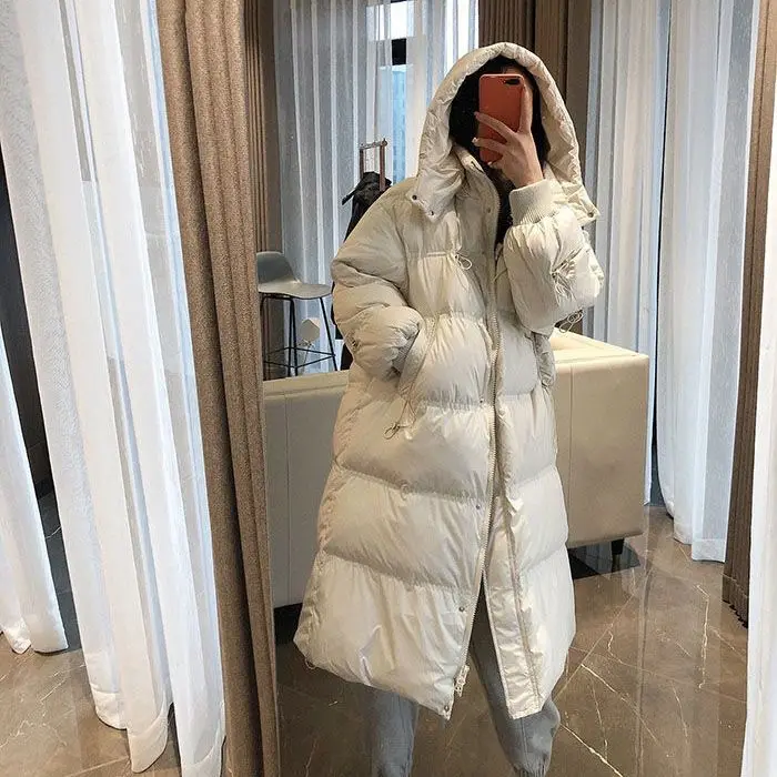 2022 White Duck Down Jacket Women's Long Sleeve Hooded Pocket Long Coat Winter Thickened Warm Solid Zipper Casual Female D157
2022 White Duck Down Jacket Women's Long Sleeve Hooded Pocket Long Coat Winter Thickened Warm Solid Zipper Casual Female D157