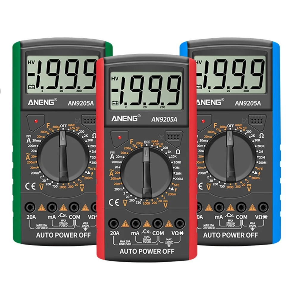 Цифровой мультиметр ANENG DT9205A, транзисторный тестер переменного/постоянного тока, электрический тестер бесконтактного напряжения, профессиональный аналоговый автоматический Электрический диапазон
Цифровой мультиметр ANENG DT9205A, транзисторный тестер переменного/постоянного тока, электрический тестер бесконтактного напряжения, профессиональный аналоговый автоматический Электрический диапазон