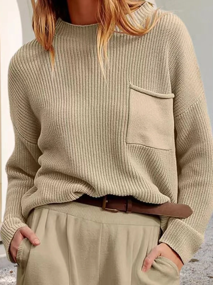 Женский однотонный Свободный пуловер, повседневный элегантный модный уличный свитер с карманами и круглым вырезом, свободные джемперы с длинными рукавами, новинка 2023
Женский однотонный Свободный пуловер, повседневный элегантный модный уличный свитер с карманами и круглым вырезом, свободные джемперы с длинными рукавами, новинка 2023