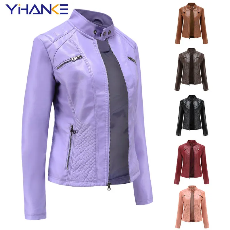 New Women Motorcycle Leather Jacket Fashion Woman Stand Collar Fit Streetwear Outerwear Zipper PU Biker Clothes Female Coat
New Women Motorcycle Leather Jacket Fashion Woman Stand Collar Fit Streetwear Outerwear Zipper PU Biker Clothes Female Coat