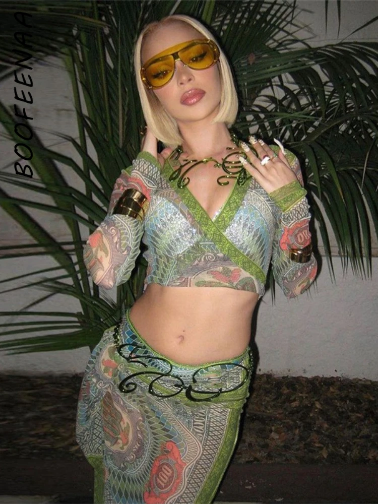 BOOFEENAA Boho Print Mesh Sheer Two Piece Set Wrap Skirt and Top Sexy Beach Cover Up Vacation Outfits for Women Dress C87-CD24
BOOFEENAA Boho Print Mesh Sheer Two Piece Set Wrap Skirt and Top Sexy Beach Cover Up Vacation Outfits for Women Dress C87-CD24