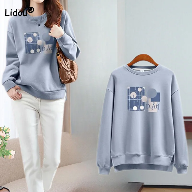 Spring Autumn Thin Simplicity Women's Clothing O-Neck Letter Printing Long Sleeve Pullovers Korean Loose Hem Split Sweatshirts
Spring Autumn Thin Simplicity Women's Clothing O-Neck Letter Printing Long Sleeve Pullovers Korean Loose Hem Split Sweatshirts
