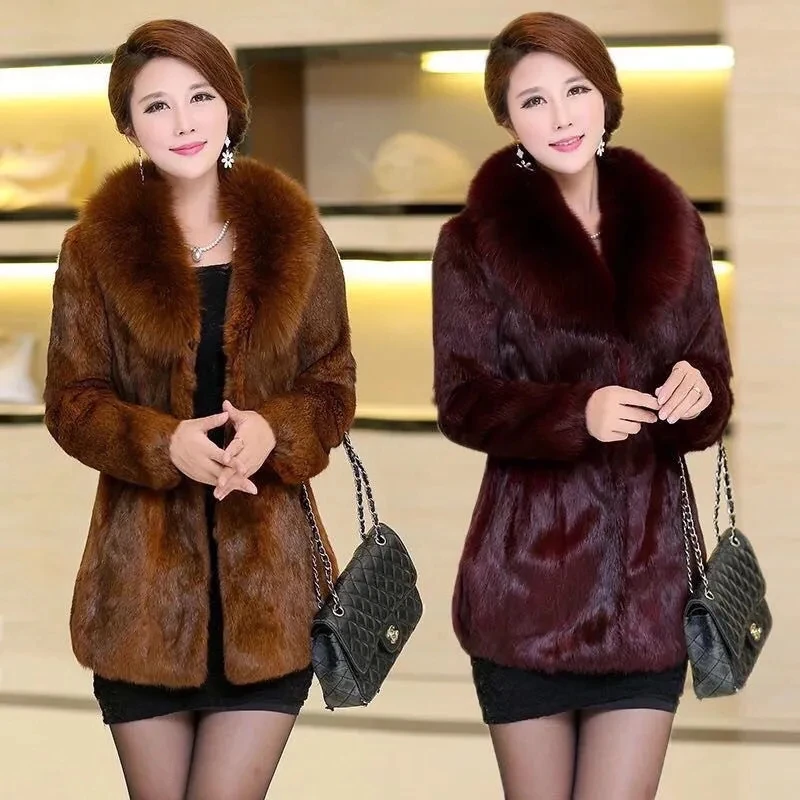 2022 New Thicker Winter Warm Women Long sleeve Loose Fashion Korean Of The Fur Coat Fox V Fur Collar Rabbit Fur Coat
2022 New Thicker Winter Warm Women Long sleeve Loose Fashion Korean Of The Fur Coat Fox V Fur Collar Rabbit Fur Coat