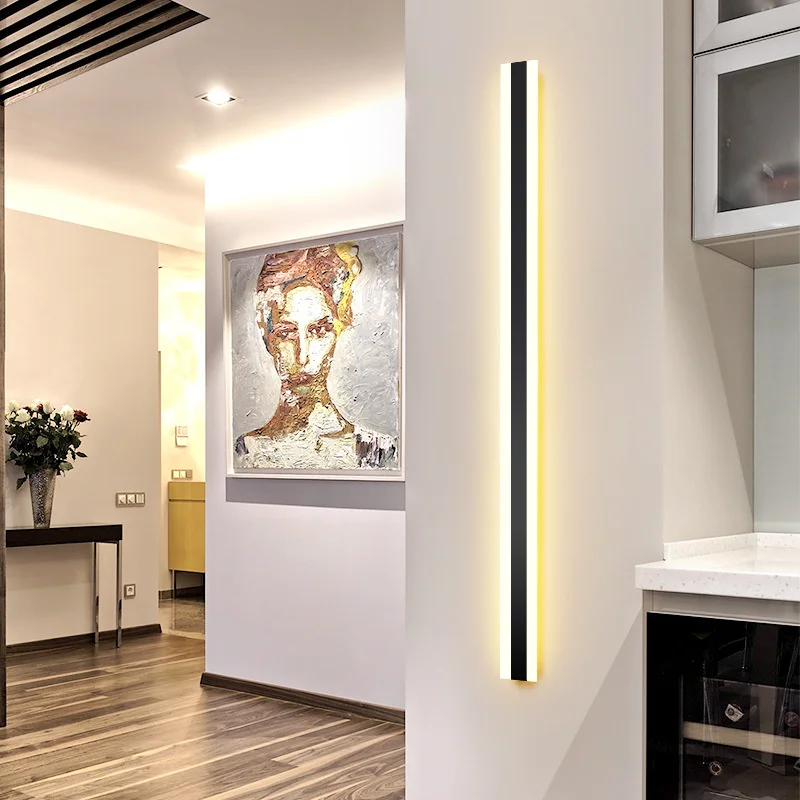 Interior wall lamp minimalist strip black bedroom room wall lamp northern Europe simple modern corridor LED lighting
Interior wall lamp minimalist strip black bedroom room wall lamp northern Europe simple modern corridor LED lighting