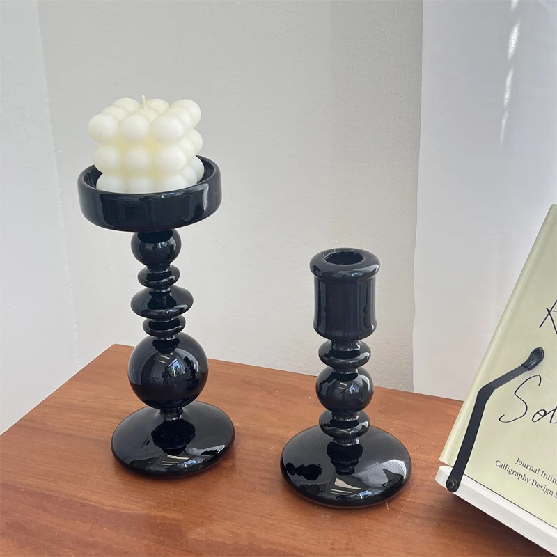 INS Glass Black Candlestick Luxurious High-end Nordic Home Accessories Living Room Tabletop Décoration Miniature Candle Holder
INS Glass Black Candlestick Luxurious High-end Nordic Home Accessories Living Room Tabletop Décoration Miniature Candle Holder