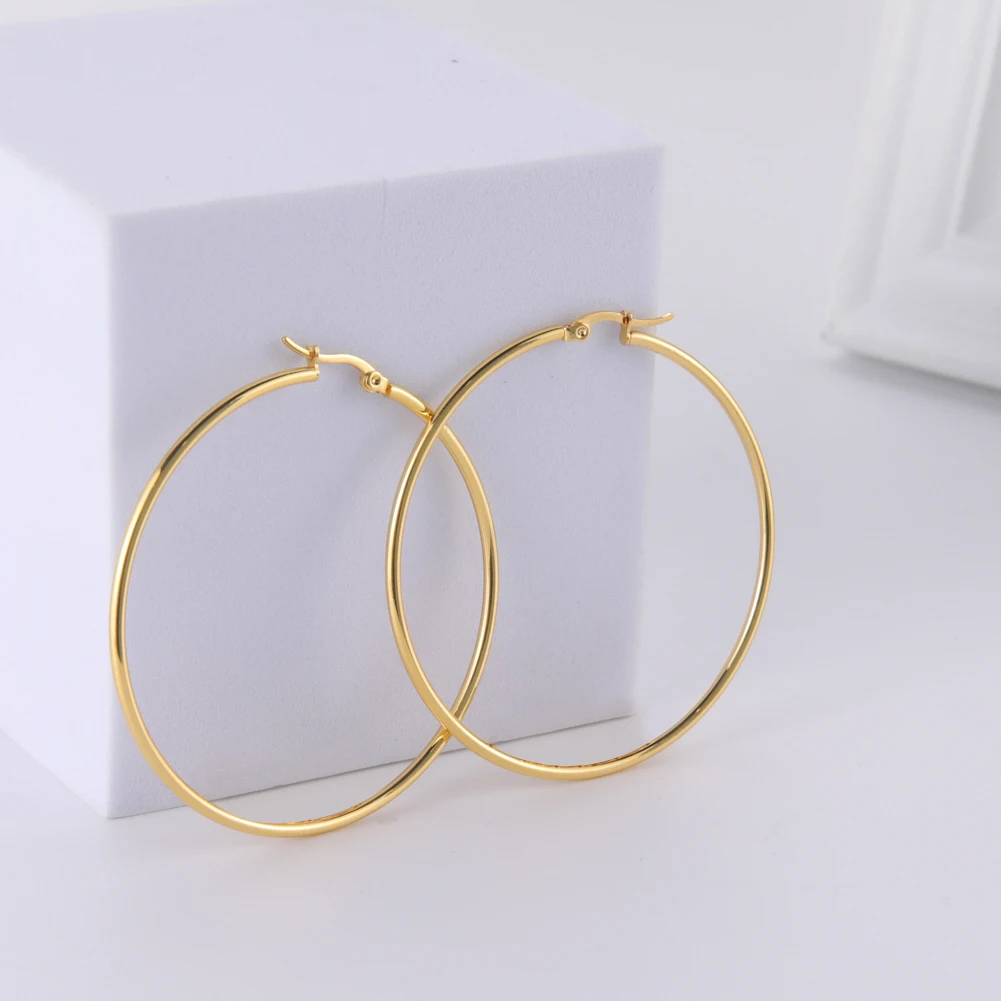 KKjoy Women Stainless Steel Smooth Big Circle Hoop Earrings Round Piercing Party Rock Fashion Female Jewelry Accessories Gifts
KKjoy Women Stainless Steel Smooth Big Circle Hoop Earrings Round Piercing Party Rock Fashion Female Jewelry Accessories Gifts