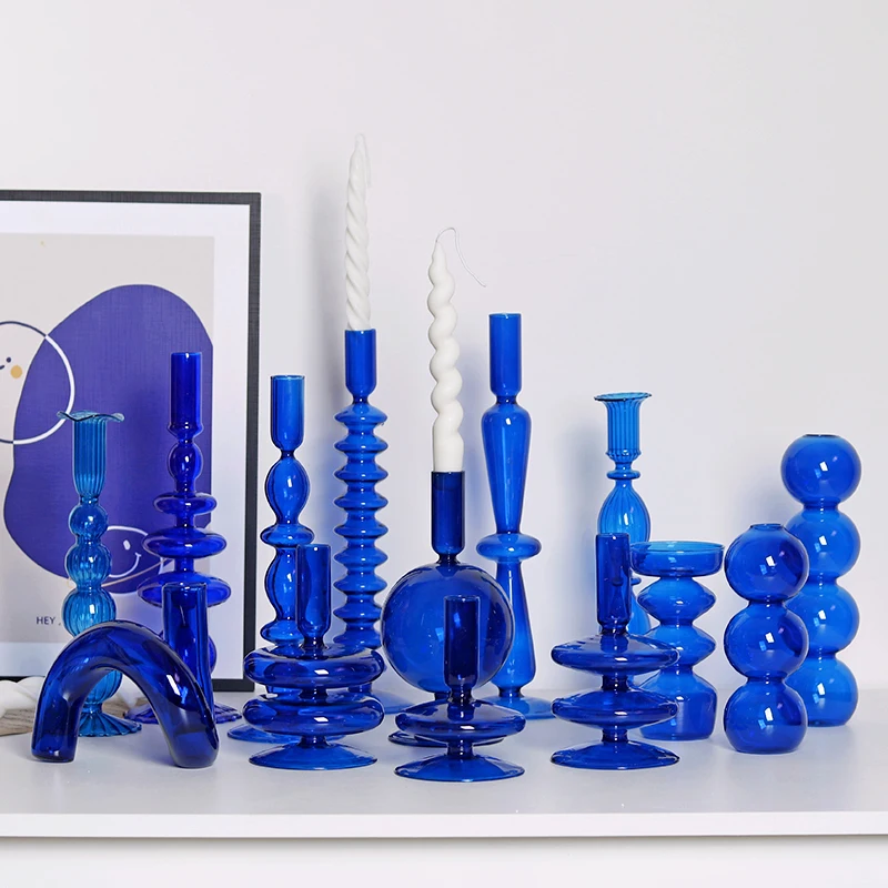 Candle Holders Decor for Table Klein Blue Long Glass Lamp Candlesticks Home Decoration Accessories Glass Vase Candle Holder
Candle Holders Decor for Table Klein Blue Long Glass Lamp Candlesticks Home Decoration Accessories Glass Vase Candle Holder