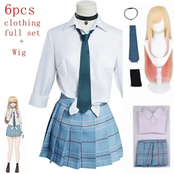 My Dress Up Darling Marin Kitagawa Cosplay JK School Uniform Sailor Suit Dress Outfit Anime Cosplay Costume Wig