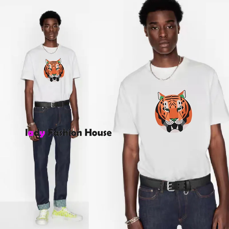 2022 luxury design tiger printing process round neck cotton short sleeve pure cotton casual pattern men's and women's T-shirt
2022 luxury design tiger printing process round neck cotton short sleeve pure cotton casual pattern men's and women's T-shirt