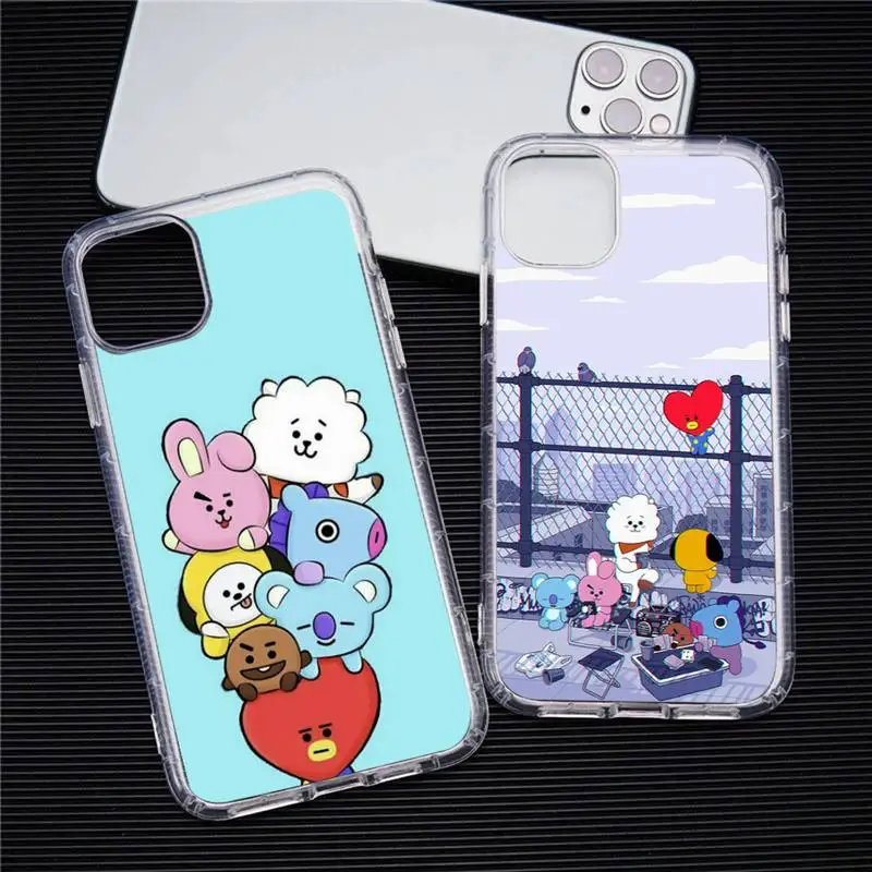 cute cartoon Kpop BT21 Phone Case Transparent For iphone 13 12 11 Pro Max Mini XS Max 8 7 Plus X SE 2020 XR cover 
cute cartoon Kpop BT21 Phone Case Transparent For iphone 13 12 11 Pro Max Mini XS Max 8 7 Plus X SE 2020 XR cover