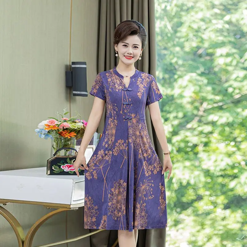 Women Elegant 2023 New Summer Korean Style Floral Print Dresses Fashion Casual Short Sleeve Loose Maxi A Line Vestidos S164
Women Elegant 2023 New Summer Korean Style Floral Print Dresses Fashion Casual Short Sleeve Loose Maxi A Line Vestidos S164