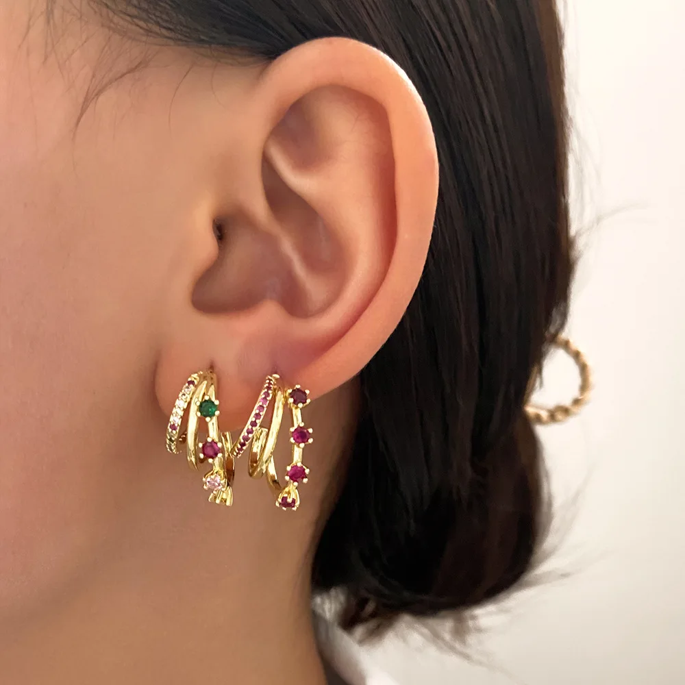 New Vintage Fashion Three Loop C-Shaped Multilayer Zircon Earrings Earrings Are A Jewelry Gift for Women Girl
New Vintage Fashion Three Loop C-Shaped Multilayer Zircon Earrings Earrings Are A Jewelry Gift for Women Girl