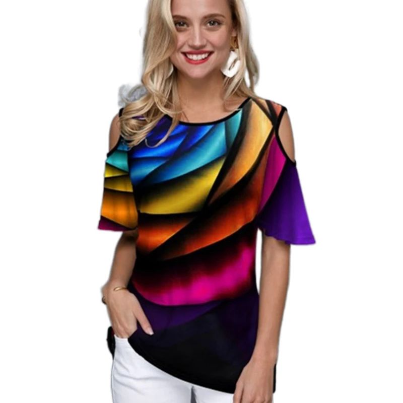 Sexy Fashion Ladies Cold Shoulder T-Shirt 2022 New Summer Loose Women'S Off Shoulder Print Top Camisetas De Colores Ropa Mujer
Sexy Fashion Ladies Cold Shoulder T-Shirt 2022 New Summer Loose Women'S Off Shoulder Print Top Camisetas De Colores Ropa Mujer
