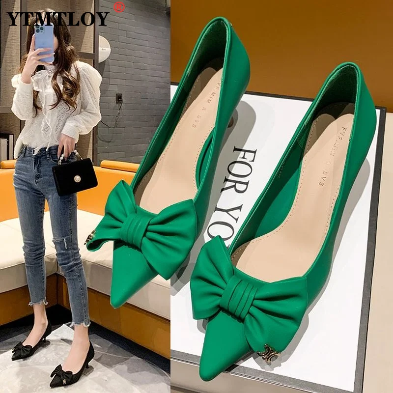 Summer Luxury Women Green High Heels Pumps Sweet Ladies Butterfly Knot Pointed Toe Blue Low Heels Female Party Shoes
Summer Luxury Women Green High Heels Pumps Sweet Ladies Butterfly Knot Pointed Toe Blue Low Heels Female Party Shoes