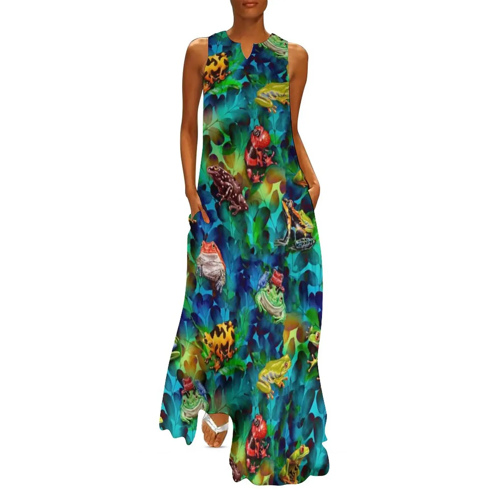 Colorful Frog Art Dress Cute Frogs Trending Animal Beach Maxi Dress V Neck Graphic Bohemia Long Dresses Aesthetic Oversize Tops
Colorful Frog Art Dress Cute Frogs Trending Animal Beach Maxi Dress V Neck Graphic Bohemia Long Dresses Aesthetic Oversize Tops