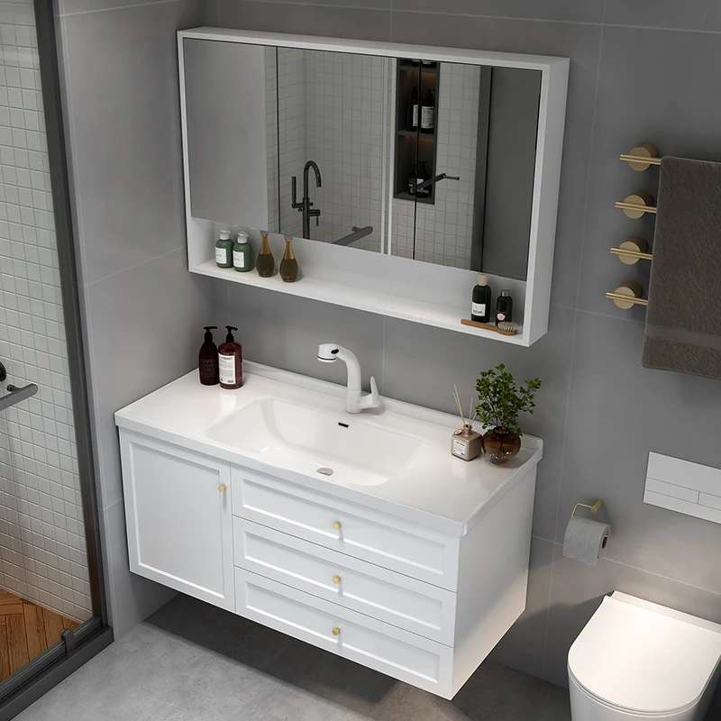 Ceramic One-piece Basin Smart Modern Light Luxury Washbasin Bathroom Cabinet With Mirror Oak Bathroom Cabinet Set
Ceramic One-piece Basin Smart Modern Light Luxury Washbasin Bathroom Cabinet With Mirror Oak Bathroom Cabinet Set