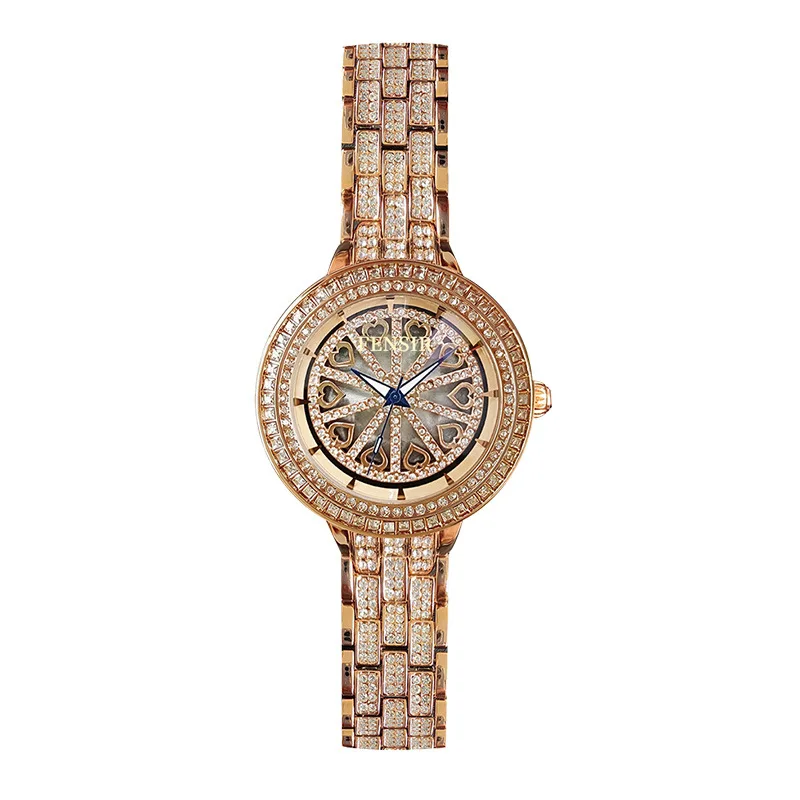 Women Quartz Watch Full Diamond Rhinestone Clock Watches Rose Gold Steel Luxury Hollow Heart Dial for Female Ladies Wristwatch
Women Quartz Watch Full Diamond Rhinestone Clock Watches Rose Gold Steel Luxury Hollow Heart Dial for Female Ladies Wristwatch