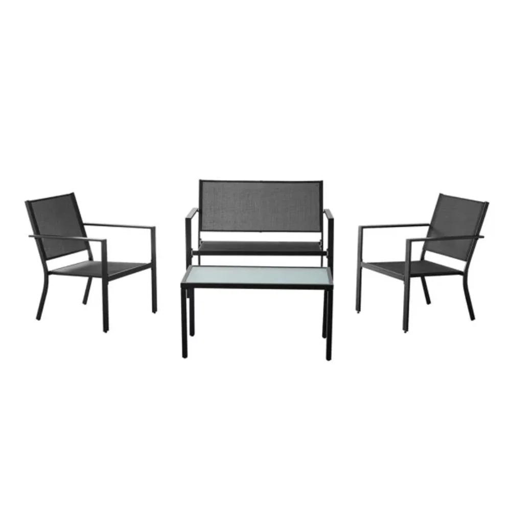 Mainstays Kingston Ridge 4-Piece Outdoor Conversation Set, Black Steel and Grey Sling
Mainstays Kingston Ridge 4-Piece Outdoor Conversation Set, Black Steel and Grey Sling