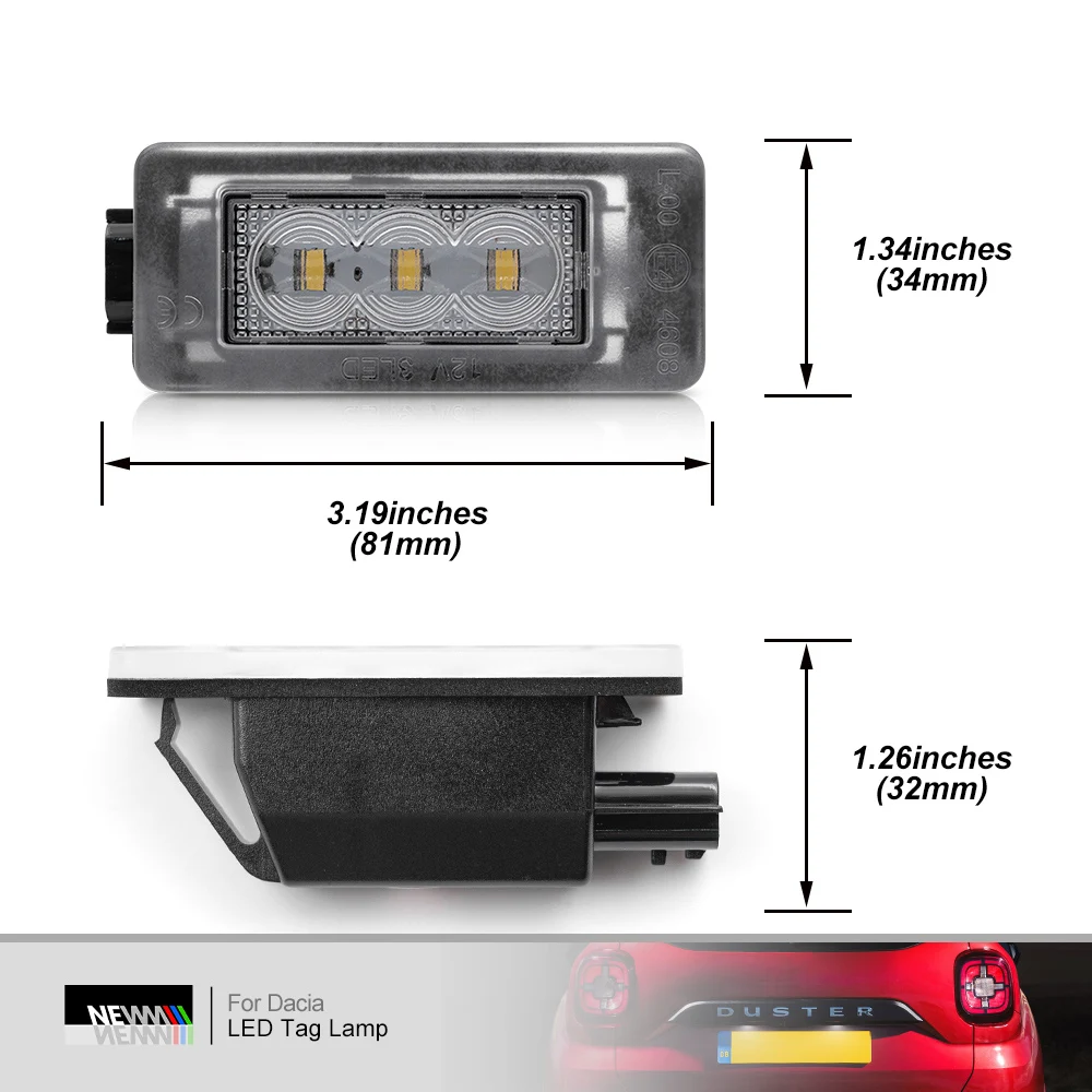 Led License Plate Lights for Nissan Qashqai Mk3 J12 2021 2022 Serena Mk5 C27 2016-up Dacia Duster 2 2018-up Auto Tail Lamps |