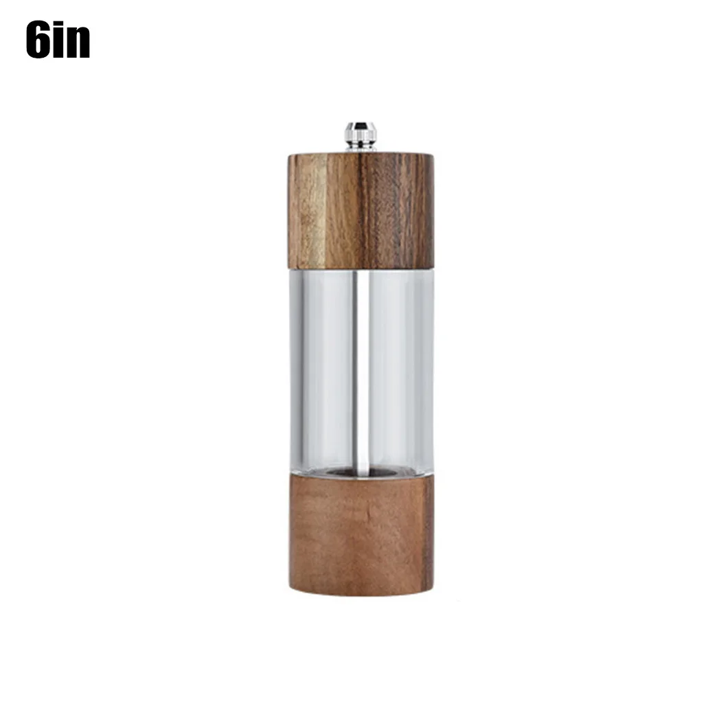 

Home Mill Grinder Kitchen Mill Pepper Salt Acrylic Wooden Condiment Cooking Manual Muller Seasoning Spice Tools