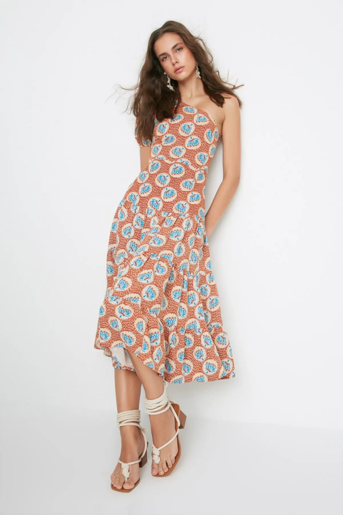 Women's Dress Design ored Onesleeve Elegant Fashion Casual Casual Comfortable Short Sleeve Summer Boho Beach Dress
Women's Dress Design ored Onesleeve Elegant Fashion Casual Casual Comfortable Short Sleeve Summer Boho Beach Dress