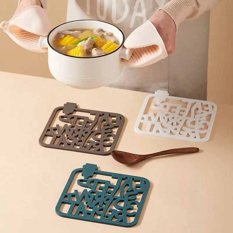 Square hollow Coaster Letter Design Insulation Silicone Pad Modern Home Decoration Table Placemat Non-slip Tableware Mats
Square hollow Coaster Letter Design Insulation Silicone Pad Modern Home Decoration Table Placemat Non-slip Tableware Mats