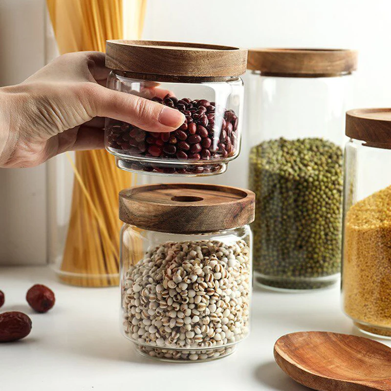 1Pc Glass Kitchen Storage Jar Wood Lid Borosilicate Glass Food Storage Jar Sugar Spice Jar Glass Canister Food Storage Container
1Pc Glass Kitchen Storage Jar Wood Lid Borosilicate Glass Food Storage Jar Sugar Spice Jar Glass Canister Food Storage Container