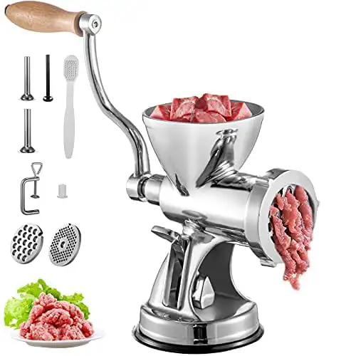 Manual Meat Grinder,304 Stainless Steel Hand Meat Grinder Double Suction Cup Base & Clamp Meat Grinder Manual with Nozzle Meat G
Manual Meat Grinder,304 Stainless Steel Hand Meat Grinder Double Suction Cup Base & Clamp Meat Grinder Manual with Nozzle Meat G