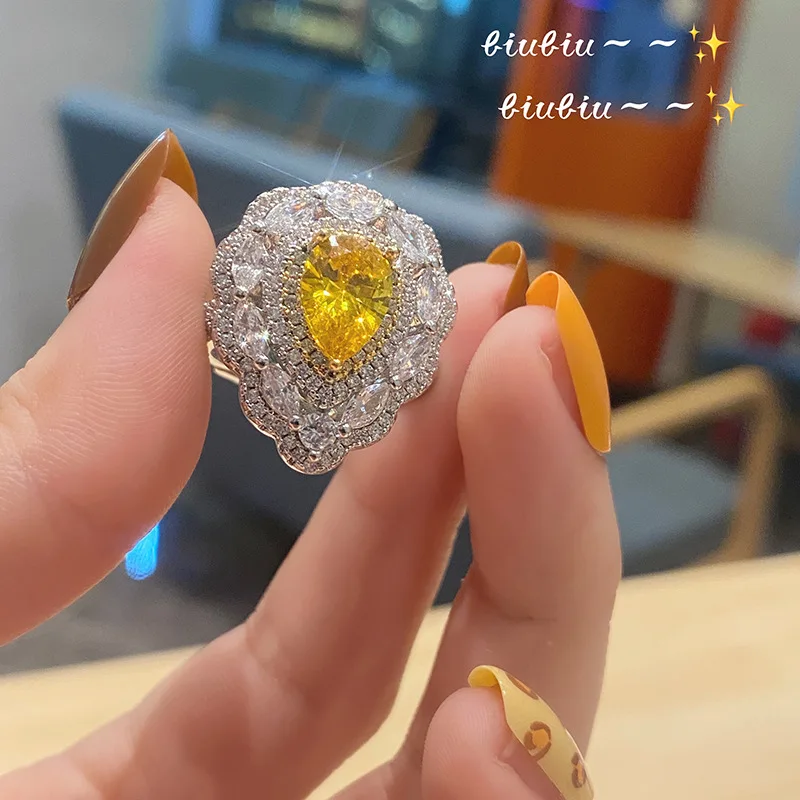 2023 Wholesale Open Ring Temperament Goose Yellow Gemstone Ring Female Heart Shaped Ring High Sense Accessories
2023 Wholesale Open Ring Temperament Goose Yellow Gemstone Ring Female Heart Shaped Ring High Sense Accessories