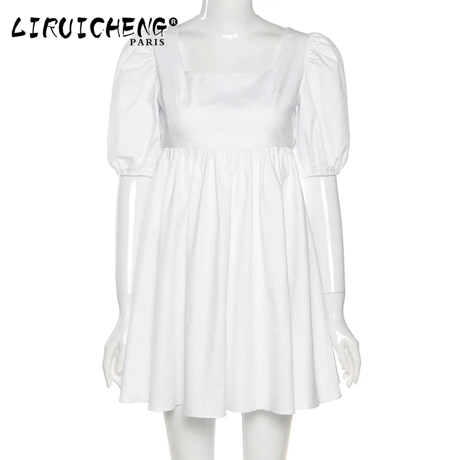 2023 Women's White Sexy Backless Lace Up Mini Puff Sleeve Sweet Summer Holiday Sundress Elegant Clothes Dress
2023 Women's White Sexy Backless Lace Up Mini Puff Sleeve Sweet Summer Holiday Sundress Elegant Clothes Dress